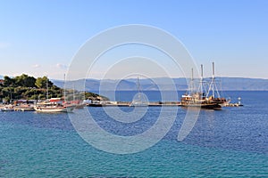 Sailships in Ormos Panagias Port